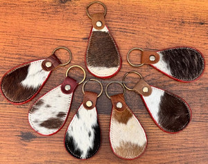 Nouveaux porte-clés occidentaux en cuir de vachette de haute qualité personnalisés cadeaux promotionnels en cuir véritable porte-clés de luxe à sublimation - Product Image 4