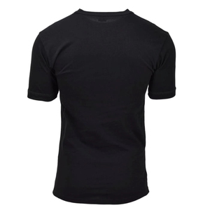 T-shirt décontracté pour homme, noir, coupe ajustée, manches courtes, col rond, couleur unie, jersey tricoté, longueur standard, design uni - Product Image 6