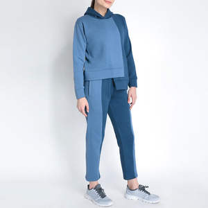 Ensemble de survêtement pour homme bleu marine uni, sweat à capuche et pantalon de jogging en polaire, tenue de sport décontractée d'hiver, vente en gros, mode - Product Image 4