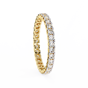 Bague Éternité Classique pour Femme en Or Massif 18 carats avec Moissanite Taille Ronde Brillante et Sertissage Pavé – Idéale pour Mariage - Product Image 2