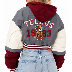 Chaqueta Varsity de Lana Corta Personalizada de Alta Calidad para Mujer, Transpirable, para Tallas Grandes, Uso en el Gimnasio y en Invierno - Product Image 2