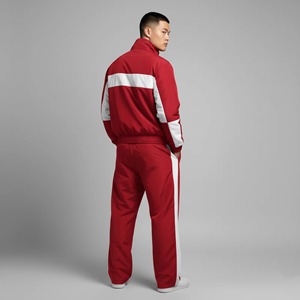 Conjunto Deportivo para Hombre, Color Azul y Rosa, con Bloques de Color, Cierre Completo, Cuello Alto, Estilo Urbano, Transpirable, de Poliéster - Product Image 4