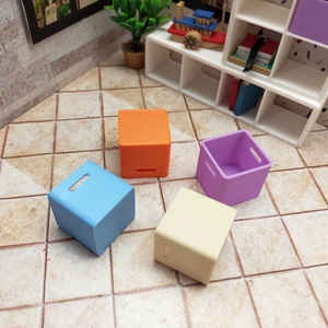 Miniature 1:12 Scale Durable <b>PLA</b> Grid Shelf and Colorful Boxes Mini Furniture Set for Dollhouse Decoration - Product Image 4