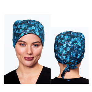 Gorro de satén con estampado personalizado, transpirable, poliéster, viscosa, rayón, FMF, uniforme de enfermera de fábrica para hospitales - Product Image 1
