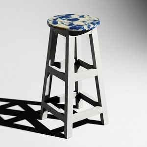 4GoodThings Recycled <b>Plastic</b> Eco-Friendly Bar <b>Stool</b> with Minimalist Design Steel Frame for Home Bar Hotel Farmhouse Outdoor Use - Product Image 1