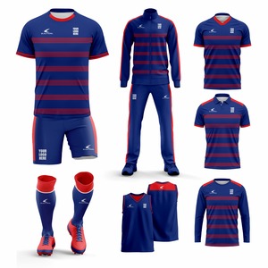 Conjunto de Uniforme de Fútbol Personalizado para Hombre, Camiseta a Rayas, Pantalones Cortos, Chándal, Polo de Manga Larga, Absorbente de Humedad, para Todas las Temporadas, Ropa Deportiva para Equipos Adultos - Product Image 1