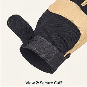 Gants de travail en cuir de chèvre de qualité supérieure, durables, pour la construction et la mécanique, paume rembourrée pour résistance aux vibrations, antidérapants - Product Image 3