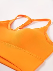 Women Sport <b>Crop</b> <b>Top</b> T Back Strap Yoga Bra Removable Pads Wirefree Running Athletic Vest Blanks Smooth Workout Bra Custom - Product Image 2