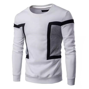 เสื้อสเวตเชิ้ตโอเวอร์ไซส์สีขาวดำสำหรับผู้ชาย ผ้าฝ้ายน้ำหนักเบา คอกลม สตรีทแวร์ พรีเมียมคุณภาพสูง สวมใส่สบาย ระบายอากาศได้ดี - Product Image 4
