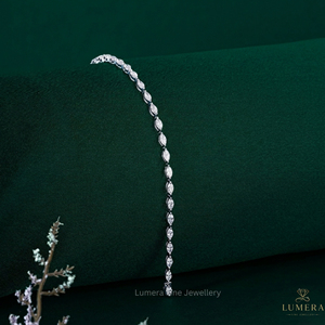 Custom Pear Shape Lab Grown Diamond Tennis <b>Bracelet</b> 9K 10K 14K 18K White Gold IGI Certified Fine Jewelry - Product Image 3