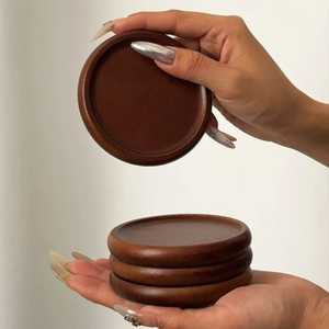 Top Quality Wood Tea Coasters <b>Cup</b> <b>Mats</b> Pads 10mm Eco-Friendly Wholesale Price New Colored Tableware Export Quality Coasters - Product Image 6