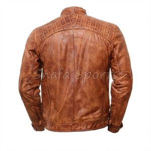 Leather Men's Motorcycle Jacket High Street Style Windproof Genuine Leather Winter Jacket For Sale In Wholesale Price - Product Image 2