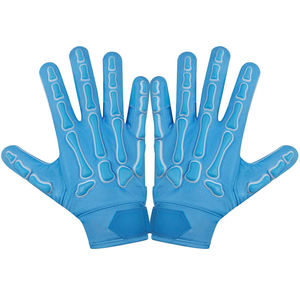 Gants de football américain Blue Lineman, poignées antidérapantes, paume rembourrée, personnalisables, unisexes, en latex, silicone, gel, imperméables, tactiles - Product Image 4