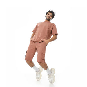 Conjunto de Camiseta y Pantalones Cortos Personalizados para Hombre, 100% Algodón Orgánico, Cuello Redondo Extra Grande, Traje de Dos Piezas de Alta Calidad para Hombre - Product Image 2