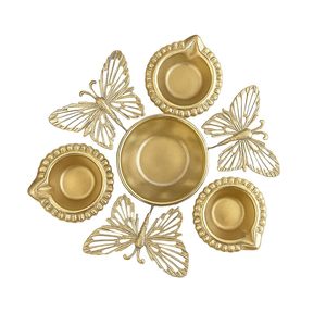 Peacock Decorative Urli Bowl Handcrafted <b>Floating</b> Flower T Light <b>Candle</b> Metal Urli for Home - Product Image 3