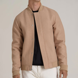Chaqueta Varsity Premium para Hombre, Chaqueta de Béisbol Personalizada, Mezcla de Lana, Mangas de Cuero, Marca Privada, OEM, ODM, Suministro al por Mayor - Product Image 1