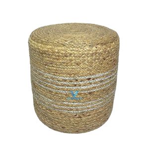 Pouf en jacinthe d'eau au design signature, ottoman tressé naturel, siège décoratif, fournisseur en gros du Vietnam - Product Image 5