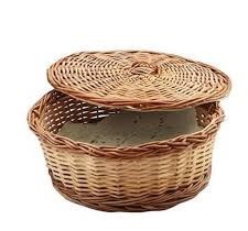 Couverture de dôme alimentaire en rotin tressé à la main avec plateau de service, couvercle rustique pour panier à pain et aliments, pour cuisine et salle à manger - Product Image 6