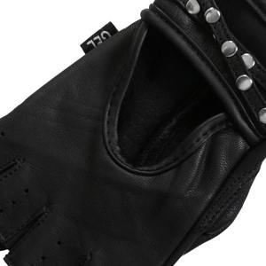 Guantes de Motocicleta de Cuero con Tachuelas Estilo Vintage al por Mayor, Diseño Unisex Negro, Envío Rápido - Product Image 4