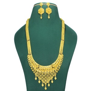 Indian Antique Jewelry Gold Plated Trendy Pure Brass Indian Bridal <b>Wedding</b> Wear Jewelry High Quality <b>Necklace</b> <b>Set</b> - Product Image 1