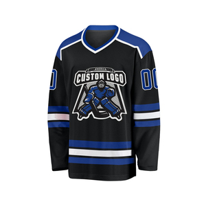 Maillot de hockey personnalisé pour hommes, rayé gris et marron, col en V, manches longues, avec logo imprimé, numéro 00 - Product Image 2