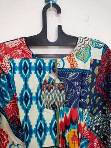 Robe kaftan en coton bohème artisanale pour festival, tenue de plage légère indienne - Product Image 2