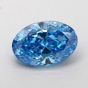Diamant ovale modifié CVD cultivé en laboratoire, couleur bleu vif fantaisie, clarté VVS2, polissage excellent, pierre précieuse de luxe premium en vrac - Product Image 1