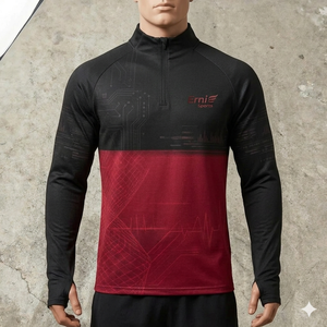 <b>Men</b>’s Spring Autumn Fitness Long Sleeve Quick Dry Running Top Half Zip Slim Fit Training Sweatshirt Athletic Workout <b>Pullover</b> - Product Image 1