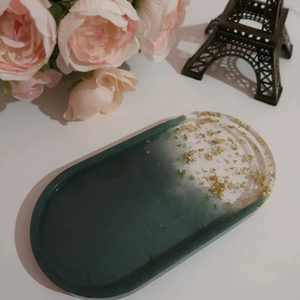 Plateau de service rectangulaire en résine au design moderne, assiettes à poignée, écologique, compatible lave-vaisselle, pour mariage et décoration intérieure - Product Image 1
