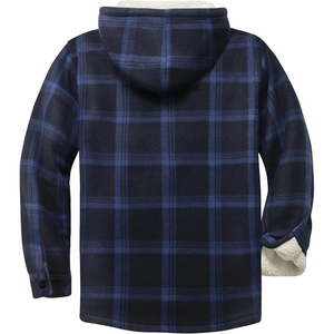 Veste chemise vintage en flanelle polaire pour homme, ajustée, à carreaux, doublée épaisse - Product Image 5