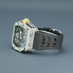 Montre de luxe unisexe automatique mécanique en acier inoxydable or blanc, sertie de diamants Moissanite VVS de qualité supérieure, résistante à l'eau, nouvelle collection - Product Image 2