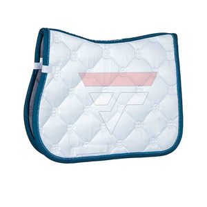 Grand Midnight Navy Quilted Horse Saddle Pad Leather <b>Stripe</b> Accent Equestrian Riding Mat Pressure Reduction <b>Cushion</b> Wholesales - Product Image 6