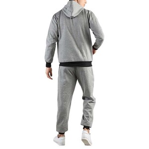 Survêtement gris à capuche pour homme, fermeture éclair intégrale, coupe décontractée, polyester et coton, pour l'automne, avec poches latérales - Product Image 6