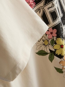 New Vintage Graphic Print Women's Floral T-Shirts Casual Wear Lightweight Cotton Shorts Sleeve Summer Fashion Printed T-Shirts - Product Image 6