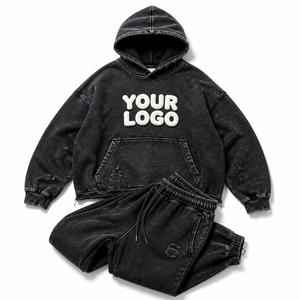 Ensemble de survêtement unisexe kaki à capuche, couleur unie, pantalon de jogging à manches longues avec poches latérales, tenue décontractée pour l'automne - Product Image 5