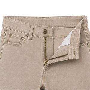 Pantalones Cortos de Mezclilla para Hombre, Color Beige Arena, Casuales, de Verano, de Algodón, Corte Recto, Bordados, con Logotipo Personalizado, OEM, Venta al Por Mayor - Product Image 4