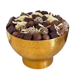 Bol de service en métal résistant à la chaleur, fait main, durable, en acier inoxydable, pour bonbons, fruits secs, en-cas - Product Image 6