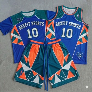 High Quality Men’s <b>Athletic</b> Solid Color Football REXFIT SPORTS Custom Basketball Jersey Set Breathable Uniform Sublimation - Product Image 3