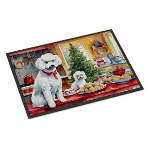 Nouveau caniche biscuits de Noël paillasson antidérapant lavable Low Pile 18H X 27W pour intérieur et extérieur pour entrée ou porte d'entrée - Product Image 1