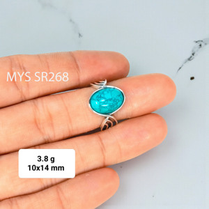 Best Quality Solid 925 Sterling Silver Turquoise Gemstone <b>Rings</b> & Handmade <b>Adjustable</b> <b>Rings</b> for Men Women Premium Wedding Party - Product Image 1