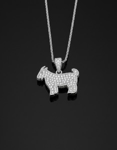Pendentif Chèvre Iced Out en Or 10K 14K avec Diamants, Collier Breloque Animale Hip Hop pour Hommes et Femmes, Bijou Statement pour Rappeurs - Product Image 1