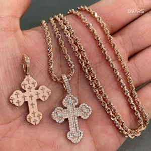จี้รูปกางเขนประดับเพชรโมอิสซาไนต์ VVS สำหรับผู้ชาย เงินแท้ 925 ชุบทอง ดีไซน์หรูหรา เหมาะสำหรับงานปาร์ตี้ - Product Image 3
