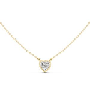 จี้เพชรรูปหัวใจแท้ ประดับขอบทอง 14K สร้อยคอโซลิแทร์สุดหรู เรียบง่าย เหมาะสำหรับเจ้าสาว ของขวัญวันครบรอบ - Product Image 6