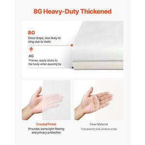 Forro de cortina de ducha de PEVA blanco resistente, 8G, paquete de 2 plásticos impermeables, 3 imanes, 12 ojales de Metal resistentes a la oxidación, se adapta a las duchas - Product Image 3