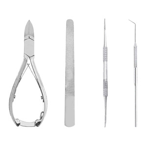 Herramientas para el Cuidado de los Pies, Juego de 4 Piezas Resistentes a la Oxidación con Cortador de Uñas, Alicates para Esquinas, Cortacutículas, Lima, Instrumentos de Podología - Product Image 1