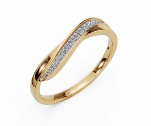 Bague Diamant Vague avec un poids total de 0,180 carat en 9 pierres, élégante et empilable, en or, pour un style moderne et un usage quotidien - Product Image 2