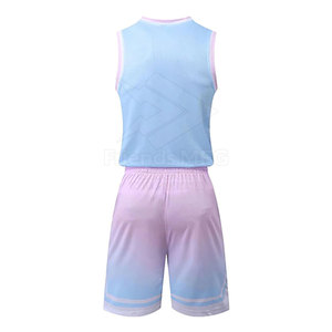 New Custom Design High Quality Printed Men Basketball Uniform Breathable Quick Dry Mesh Fabric V-neck Wholesale Price - Product Image 2