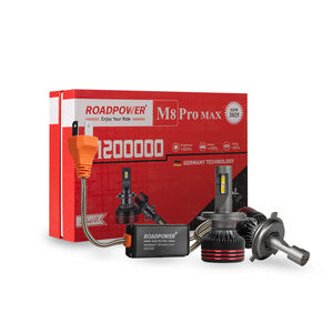 Ampoules de phares LED ROADPOWER M8 Pro Max 6000K - 120000LM, étanches IP65, Plug & Play, en aluminium de qualité aéronautique, installation facile, feux de route/croisement - Product Image 1