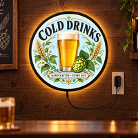 Enseigne lumineuse rétro, décor mural vintage pour bar, pub, café, cuisine, cave à bière, maison chaleureuse, décoration rustique, avec motifs 'Boissons fraîches' et 'Bons moments'