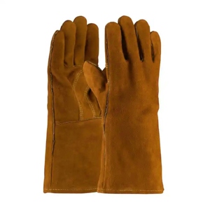 Guantes de Soldadura de Seguridad de Cuero Reforzado de Alta Calidad, Certificados CE, Libres de Látex, Resistentes a la Abrasión y al Calor - Product Image 5